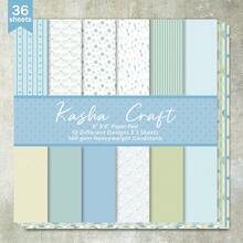 36 Sheets 6inch (Summer Minimalist Blue Background) Scrapbooking Paper, Suitable For Bullet Journals, Collages, Cards, Scrapbooks And Crafts - Baby Blue - View 1