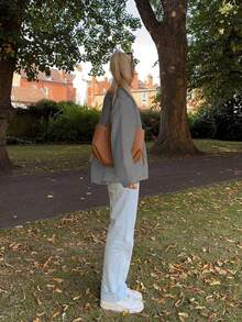 Women Long Sleeve V Neck Cardigan Regular Length With Pockets Medium Stretch Fabric - Grey - View 7