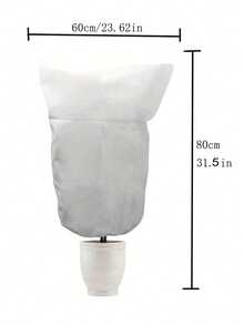 Winter Plant Cover With Drawstring Zipper - Windproof, Breathable Frost Protection For Trees & Shrubs, For Season Extension & Frost Protection,Sun, Bird & Insect Guard - Easy-On Drawstring Design