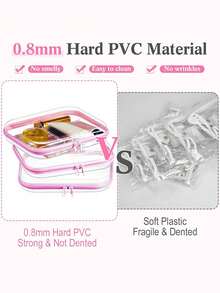 Transparent Hard Zipper Protective Case Hard Plastic Zipper Bag Cloth Bag Transparent Zipper Bag Plastic Storage Box Portable Travel Box, Black Toy Building Block Storage Bag, Digital Product Storage - Multicolor - View 8