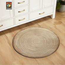 1件/10件 仿木纹图案浴室防滑垫，法兰绒材质，圆形地垫，毛绒装饰，适用于浴室、门口、厨房、客厅等场合，可机洗，防滑，圣诞装饰，理想礼物