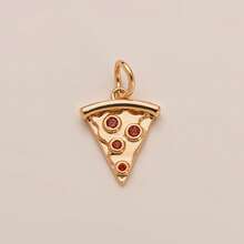 1pc时尚仿食物系列面包披萨樱桃柠檬草莓菠萝葡萄蘑菇苹果黄瓜DIY吊坠，镀18K金，DIY首饰配件项链配件、手链配件、钥匙扣配件，轻松搭配，适合日常休闲节日作为精美的护身符吊坠佩戴，适合送给妻子和母亲。 - 彩色 - 查看 23