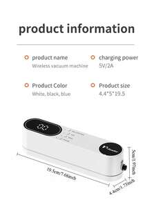 RAF 2-In-1 Portable Wireless Vacuum Sealer Set With USB Charging, 3 Temperature Settings, Sealing & Vacuum Functions, Can Inflate Balloons & Swim Rings, And Snack Bag Sealing Feature - Multicolor - View 12