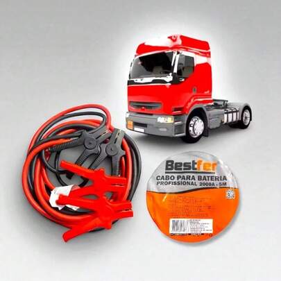 Cabo Chupeta Bateria 2000a 5 Metros Reforçado Grosso 12v 24v
