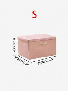 1pc Cotton And Linen Hand-Held Storage Box With Lid, Clothes Sorting Box, Folding Cabinet, Toy Wardrobe, Organizing Moving Box