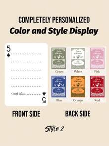 Customized Playing Cards, Blank Playing Cards, Wine Glass Patterns, Wedding Cards With Guests' Messages, Items As Alternatives To Wedding Photo Albums For Wedding Gifts, Deck Of Playing Cards With Photos - Green - View 10