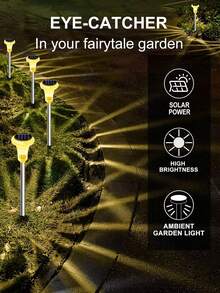 2/6/12pcs Solar Powered Garden Lights, Solar Stainless Steel Tube Lights, Solar Crystal Lights, Solar Pathway Lights, Solar Decorative Lights, 6/12pcs LED Lights, Compact & Practical, Suitable For Garden, Driveway And Landscape Lighting Decor (Warm Light), Christmas Decor, Christmas Lights, Fairy Lights - Multicolor - View 9