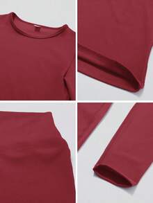 NcmRyu 1 Set Damen Mode Rundhals Lifting Tight Fitness Anzug für Laufen, Radfahren, Tanzen, Pilates, Workout