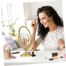 Oval Makeup Mirror With Double-Sided Vintage Vanity Mirror, Featuring A Rotating Vanity Mirror Stand. Ideal For Makeup Application, Girls, Women, Beauty, And Spa Parties. This Adorable Princess-Style Oval Vanity Mirror Is The Perfect Accent For Any Tabletop. The Double-Sided Rotating Table Mirror With Stand Makes An Excellent Decorative Choice For A Girl's Room And A Festive Gift For Friends And Family During Halloween And Christmas.,Makeup,Cheap,Room Decor,Vanity,Travel,Bedroom,Makeup Accessories,Mirror,Vanity Mirror,Cheap,Stocking Stuffers,Makeup,Makeup Tools,Cheap Stuff,Gifts,Gifts For Women,Christmas Gifts - Multicolor - View 7