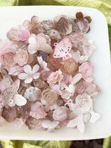 100pcs/Pack 70g Grey Gradient Starry Sky Rose DIY Beads For Bracelet, Necklace, Phone Case, Handmade Jewelry, Multi-Purpose Craft Supplies, Gifts For Friends, With Holes - Multicolor - View 6