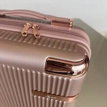 Frasqueiras De Viagem Necessaire ABS Rígido Maleta de Mão Organizadora maquiagem Rígida TOP - Rosa chiclete - Visão 3