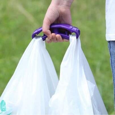 多功能购物袋提手，重型便携式厨房收纳袋，方便食品运输和储存，符合人体工程学的便捷购物袋握把辅助器，超市购物和日常出行的实用免提携带方案