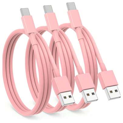 1~3 件 USB A 至 USB C 快速充电线，长 3FT/6FT 车载充电器 C 型数据线，兼容 17 16 15 Pro/Pro Max/Plus，兼容三星 Galaxy S25 S24 S23 S22 S21 S20 S10 A55 A54 翻盖，兼容 16、16 Pro Max、15、15 Plus、15 Pro、15 Pro Max，兼容 Redmi，兼容 OnePlus