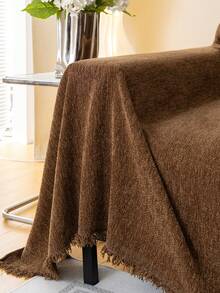 1pc Chenille Beige Tasseled Sofa Slipcover, Crafted With Anti-Scratch Technique,Couch Cover For Dogs,Washable Couch Covers, Non Slip Couch Sofa Cover, Protector With Tassels Chenille Sofa Covers For Pets,Suitable For Living Room, Bedroom, Office, Home Decor,For 1/2/3/4 Seater Sofas(Multiple Sizes Available)