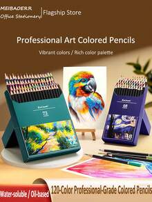 24/36/48/72/120pcs Wooden Art Colored Pencils Set, Premium Colored Pencils, Water-Soluble & Oil-Based, Unbreakable Lead, Art Drawing Wooden Colored Pencil Set, Professional Color Painting Brush, Student Art Colored Pencil Brush