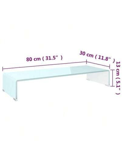 VidaXL TV St /Monitor Riser 80x30x13 Cm Glass Groen view 2