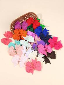 24 piezas de pinzas para el cabello con moños de colores para niñas, clips de fibra de poliéster multicolor perfectos para adolescentes como decoración del cabello para el atuendo diario, accesorios de cabello versátiles