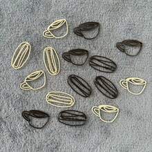 25个咖啡豆造型金属回形针 - 米色/棕色，坚固耐用，非常适合办公室/家庭收纳，可爱俏皮的桌面配件，咖啡爱好者的理想之选，实用文具，适用于计划本/笔记本，是送给咖啡爱好者和收藏家的完美礼物。