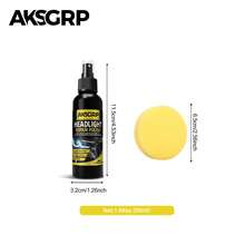 AKSGRP Kit de restauración de faros, elimina el amarillamiento y los arañazos, disponible en 30/50/120ml, incluye una herramienta de esponja especializada, restaura fácilmente a como nuevo