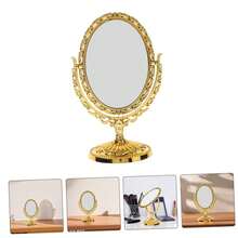 Oval Makeup Mirror With Double-Sided Vintage Vanity Mirror, Featuring A Rotating Vanity Mirror Stand. Ideal For Makeup Application, Girls, Women, Beauty, And Spa Parties. This Adorable Princess-Style Oval Vanity Mirror Is The Perfect Accent For Any Tabletop. The Double-Sided Rotating Table Mirror With Stand Makes An Excellent Decorative Choice For A Girl's Room And A Festive Gift For Friends And Family During Halloween And Christmas.,Makeup,Cheap,Room Decor,Vanity,Travel,Bedroom,Makeup Accessories,Mirror,Vanity Mirror,Cheap,Stocking Stuffers,Makeup,Makeup Tools,Cheap Stuff,Gifts,Gifts For Women,Christmas Gifts - Multicolor - View 10