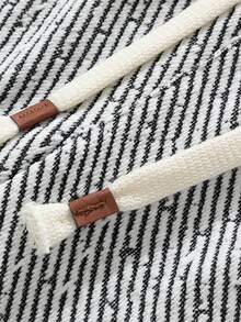 Herren Lässig gestreifte Jogginghose mit Kordelzug in der Taille, geeignet für den täglichen Weg zur Arbeit - Weiss - Übersicht 5