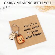Bread Toast Keychain Women, Divorce Gifts Women, New Job Gifts Women, Gifts Teenage Girls, New Beginnings Gifts Women, College Her - New Home - View 3