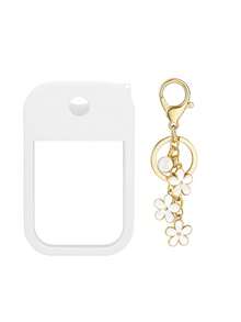 2 件 Touchland 1 盎司（30 毫升）洗手液喷雾瓶保护套，26 个花朵和字母喷雾瓶标记，硅胶防摔防撞保护套，带钥匙扣设计，方便旅行携带，可挂在包、钥匙或儿童背包上，耐磨、防水、可重复使用 Touchland 洗手液喷雾保护套，旅行、户外、礼物、万圣节礼物、圣诞节礼物 - 白色 - 查看 24