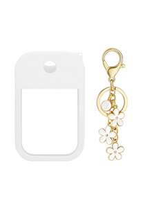 2 件 Touchland 1 盎司（30 毫升）洗手液喷雾瓶保护套，26 个花朵和字母喷雾瓶标记，硅胶防摔防撞保护套，带钥匙扣设计，方便旅行携带，可挂在包、钥匙或儿童背包上，耐磨、防水、可重复使用 Touchland 洗手液喷雾保护套，旅行、户外、礼物、万圣节礼物、圣诞节礼物 - 白色 - 查看 6