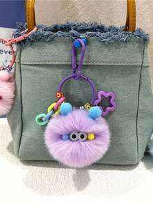 1 Stück süßer, niedlicher kleiner Holzkohle-Ball Cartoon Schlüsselanhänger, kreative hässlich-süße Holzkohle-Ball Anhänger, modischer retro Studenten Plüsch Puppen Schlüsselanhänger Ornament, geeignet für Weihnachten, Valentinstag, Halloween, Ostern und andere Feiertage, niedlicher Plüsch Monster Schlüsselanhänger Geschenktüte Anhänger Auto Zubehör Lehrer Freundin Schwester Geschenkideen