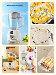 Kompaktowy, przenośny blender z ładowaniem USB i małą sokowirówką – łatwy w czyszczeniu, 7,4 V, idealny do koktajli, milkshake'ów i świeżych napojów owocowych. Popularna mini sokowirówka, przenośny blender z ładowaniem, kubek na sok, odpowiedni do koktajli, milkshake'ów i zimnych napojów, idealny do podróży, pracy lub użytku domowego, idealny na 5 sposobów: w salonie, kuchni, na kempingu i w akademiku. - Wielokolorowe - Zobacz 9