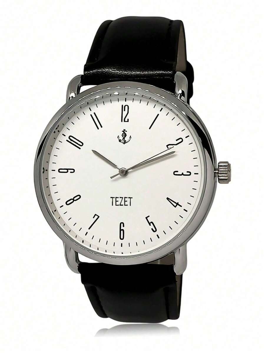 Men's Watch With Leather Strap And Metal Original Launch - Prata - View 1