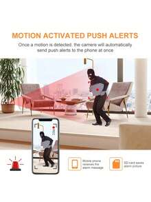 720P高清迷你WiFi摄像头，具备实时远程查看、双向语音和移动侦测功能，适用于家庭和宠物监控 - 彩色 - 查看 8