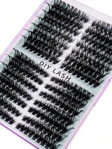 280 Fans D Lockige Falsche Wimpern mit großer Kapazität, in Höhe unterteilt, links + rechts für gepaarte Einzelcluster. Natürliche Segmentierung. Gebündelte Wimpern. Flauschig. Dick. Weich. Leichtes Wimpernset, angenehm zu tragen. Augen vergrößernd, Augenwinkel anhebend, DIY Wimpernverlängerung, Wimpernverlängerung. Für den täglichen Gebrauch&Hochzeiten&Dates&Partys&Musikfestivals&Halloween, Wimperncluster, Wimpernbüschel, Einzelwimpern, Wimpern, Falsche Wimpern