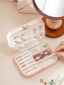 1 pieza Organizador de joyas de viaje, Estuche de almacenamiento de joyas de cuero PU portátil, Caja de joyas antioxidante, Gran regalo para novia, Día de San Valentín, mamá, mujer, Navidad, Acción de Gracias, Año Nuevo Decoraciones de la habitación, Bolsa de maquillaje, Organizador, Almacenamiento, Organizador de maquillaje, Bolsa de maquillaje, Organizador de escritorio, Bolsa de cosméticos, Bolsa de maquillaje, Bolsa de maquillaje, Bolsa, Bolsa de maquillaje, Bolsa de maquillaje, Bolsa de cosméticos, Bolsa de maquillaje grande, Regalos de Navidad, Bolsa, Embrague / Bolso pequeño, Organizador de maquillaje, Bolsa, Soporte de brochas, Mini bolsa, Bolsa de gran capacidad