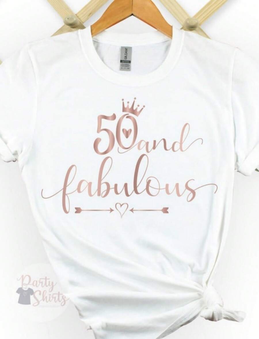 50th Birthday TShirt, 50th Birthday Gift For Women, 50th Birthday Party Shirt 2023, Mum Birthday Gift - 白色 - 查看 1