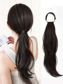 弹性马尾假发，低发髻大波浪卷发辫，自然蓬松慵懒夹式马尾发圈，马尾发绳，发圈，橡皮筋，发绳，发圈，头饰 - 彩色 - 查看 12