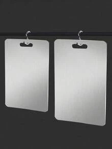 Silver Sleek Stainless Steel Chopping Board, Silver Chopping Block For Kitchen, Reversible Prep Station For Kitchen, Ideal For Raw Meat, Poultry, Fish, Resists Odors & Stains, Rust-Resistant, Minimalist Design, Butcher Block Alternative, Surface For Meat, Vegetables, Fruit, Modern Kitchen Essential, Easy To Clean With Water Kitchen Cutting Tool Set Can Be Used As Pizza Tray, Cheese Board, Platter, Bread And Biscuit Board - 彩色 - 查看 6