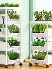 4/5 层滚动储物车，实用滚动塑料储物车，5 层，带轮子的移动整理器，360 度旋转，实用推车、书车、零食车、储物柜、装饰、礼物、返校季、父亲节浴室客厅厨房紧凑型白色零食、用品和其他储物盒 - 室内多层搁架单元，移动储物车 | 现代储物 | 开放式货架设计，滚动储物车