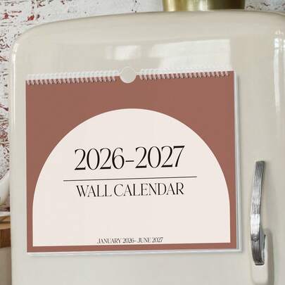 1pc 2026 Calendar, A4 Minimalist Monthly Planner With Writing Space, Includes Monthly Overview And Notes, January 2026 To September 2027, Suitable For Meal Planning, Chores, Bills And Appointments, For Office And Home, Essential For 2026 Back-To-School Season, Great New Year Gift