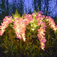 10Pcs Solar Wisteria Flower LED Light, Outdoor Garden Patio Decorative Lamp, 52pcs Beads, Dual Mode (Normal & Blinking), Plastic Material, Light Sensor Control, Removable Photovoltaic, Solar Charging Nickel Battery, Outdoor Illumination|Vibrant Garden Decor|Realistic Flower Shape, Solar Garden Lights(Pink, Blue, Yellow, Purple) - 紫藤花 - 查看 10