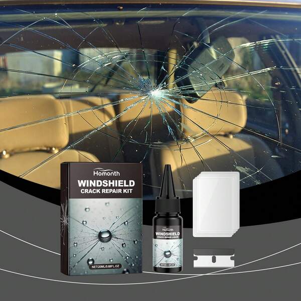 Windshield Crack Repair Kit - Car Front Windshield - Nano Repair Liquid Set - Quick Repair Of Cracks - Clear Vision For Travel