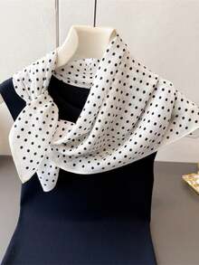 1pc Bandana With Polka Dot Print, Versatile Headband/Headscarf/Neckerchief,Women Scarf For Dress