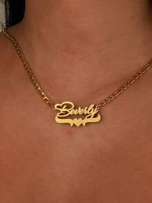 Customized Fashion Word Necklaces - Gold-frosted - View 2