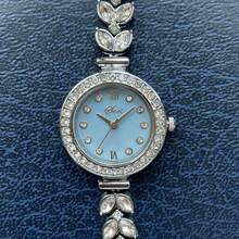 1pc Women's Elegant Luxury Fashion Mermaid Tail Chain Quartz Watch, Fashionable Niche Lightweight Luxury Ladies Watch With Rhinestones, Suitable For Daily Wear, Birthday/Holiday Gift