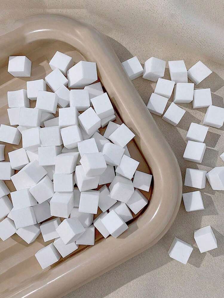 1個/50個/100個 1cm ミニネイルスタンパー、ソフトスポンジ グラデーションカラー ネイルスポンジ、交換可能ミニスポンジブロック、ネイルアートDIYスタンピングツール - ホワイト - 見る 9