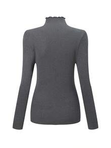 3 件套女士保暖内衣长袖高领蕾丝边打底上衣，秋冬