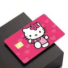 4pcs Sanrio Style Cute Cartoon Credit Card Stickers, Adorable Hello Kitty Pattern, Credit Card Decor Stickers, Protective Stickers, Creative Small Gift, Matte Finish, Durable PVC Card Stickers, Protect Privacy, Waterproof & Scratch-Resistant - Perfectly Fit For Credit Cards, Bank Cards, Transportation Cards, Can Be Removed Damage-Free, Perfect Gift For Halloween & Christmas!