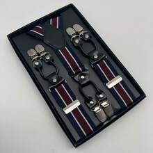 6 Clips Men's Suspenders Gentleman Boxed Suspenders Suspenders Clips In Stock Suit Suspender Suitable As A Gift For Boyfriend - Width 3.5cm