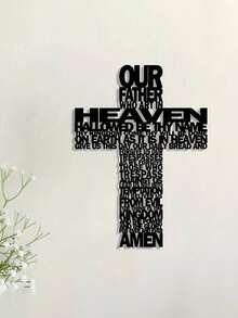 1 件优雅金属十字架墙饰，简约设计 - 适合音乐爱好者和古董收藏家的完美乔迁礼物，适合房间、卧室、墙壁的家居装饰 - 黑色 - 查看 4