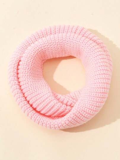 1pc Classic Autumn Knitted Neck Warmer For Kids, Versatile & Warm, Solid Color, Suitable For 3-8 Years Old Boys & Girls